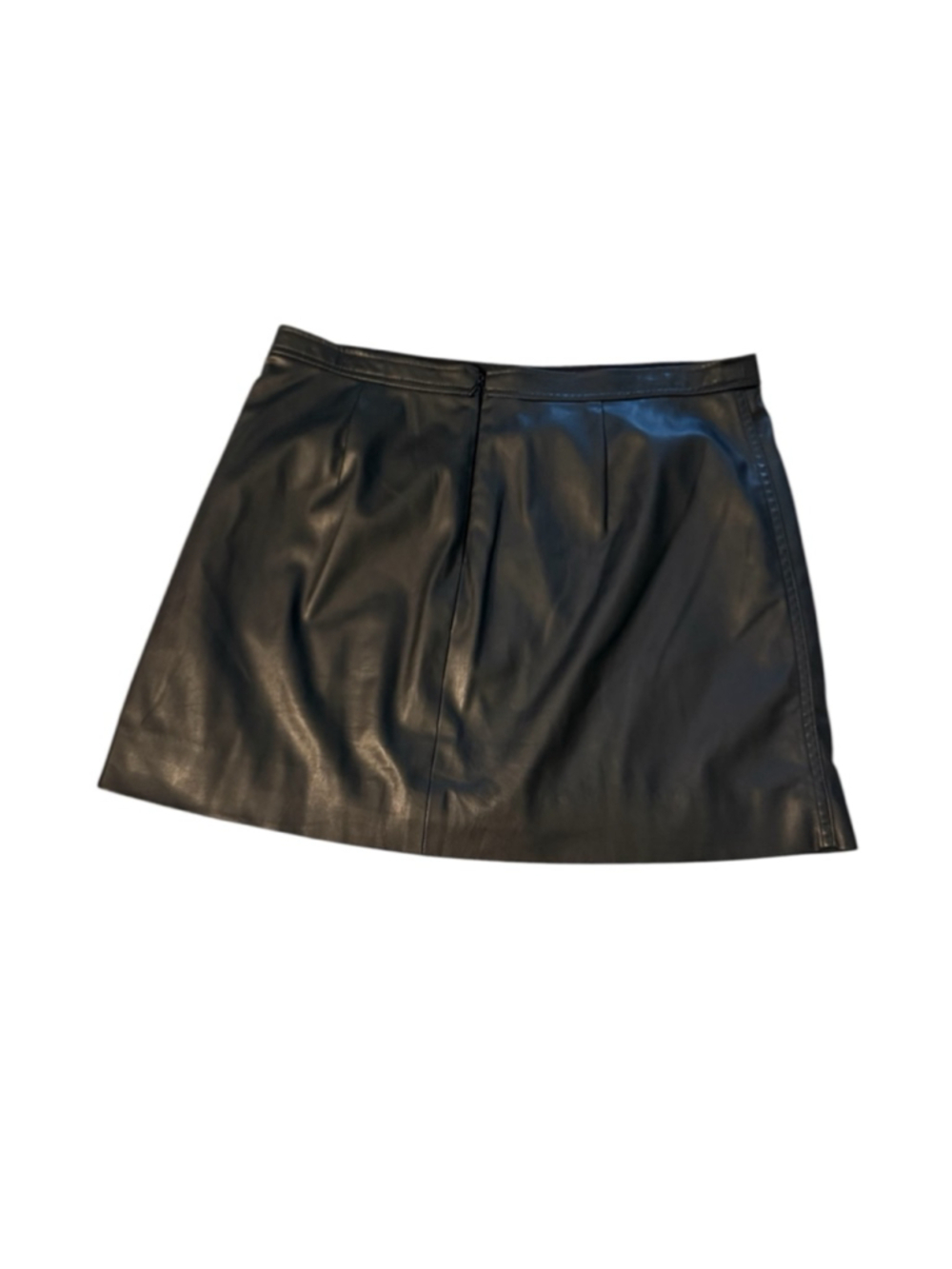J.Crew Black Faux Leather Mini Skirt Size 10 - Picture 2 of 4